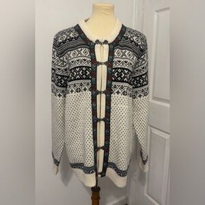 Icewear Stavanger Norwegian Wool Blend Sweater Cardigan Clasp Front Size XL